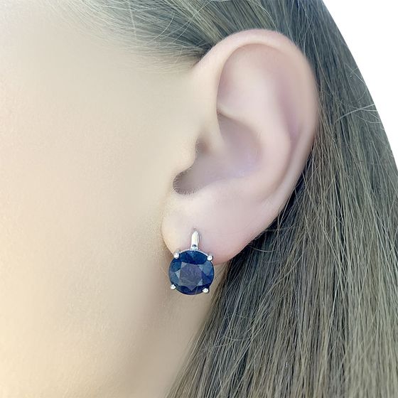 Серебряные серьги с сапфиром 6.025ct
