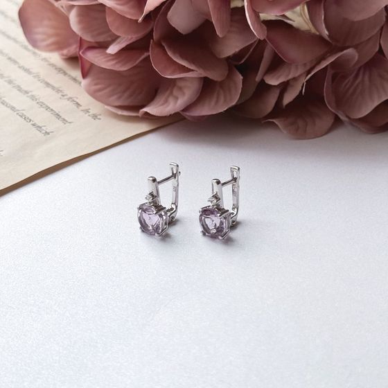 Серебряные серьги с аметистом 3.307ct