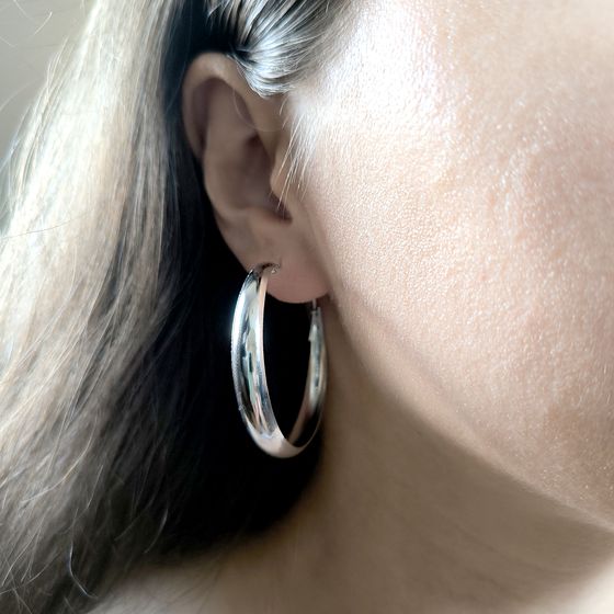 Silver earrings without stones