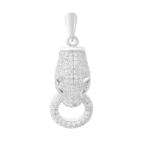 Silver pendant with phianites