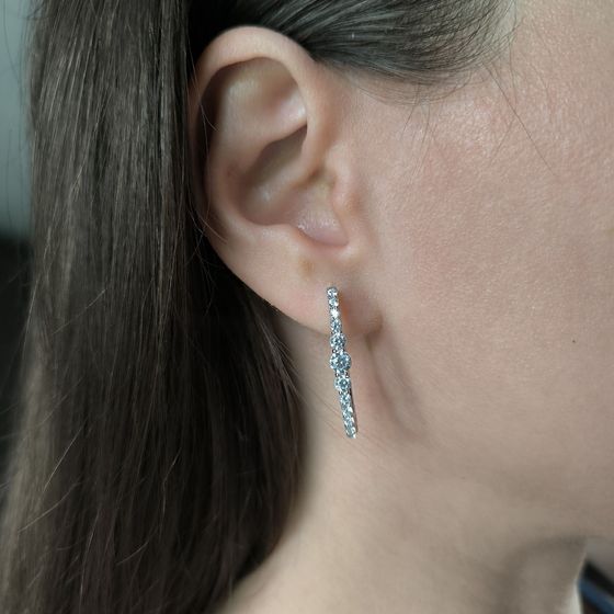 Silver Earrings with Fianites