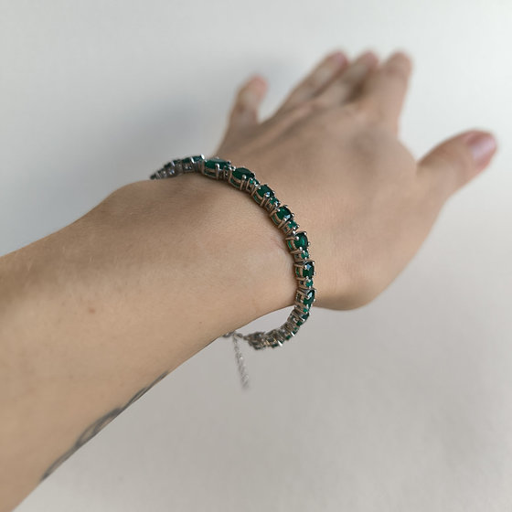 Серебряный браслет с агатом 6.338ct