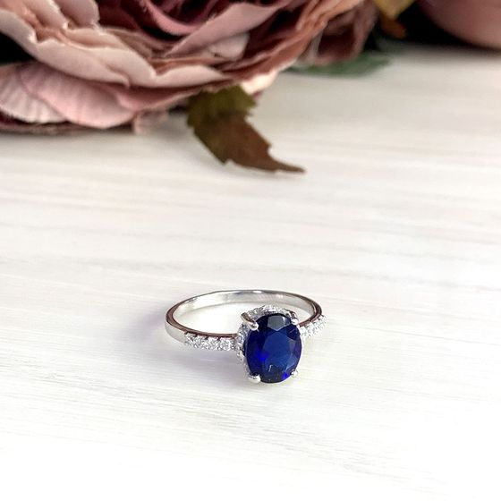 Серебряное кольцо с сапфиром nano 1.808ct