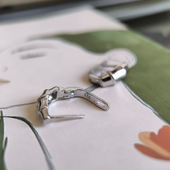 Silver earrings without stones