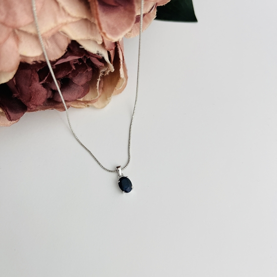 Серебряная подвеска с сапфиром 1.575ct