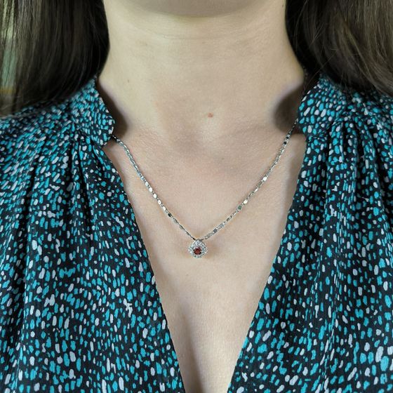 Серебряная подвеска с гранатом 0.425ct