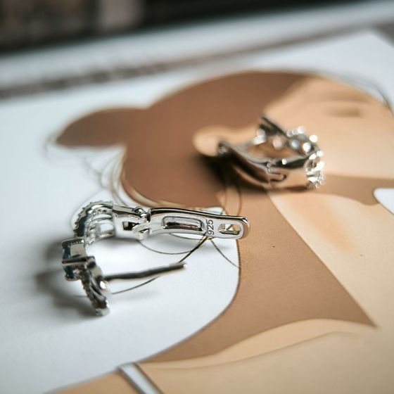 Серебряные серьги с топазом Лондон Блю 0.638ct