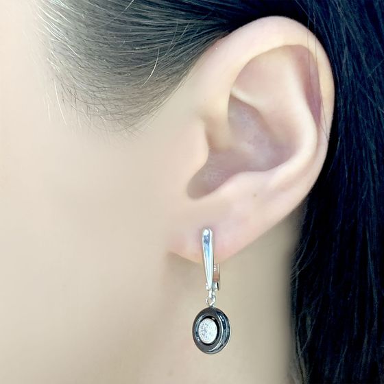 Silver earrings with ceramics