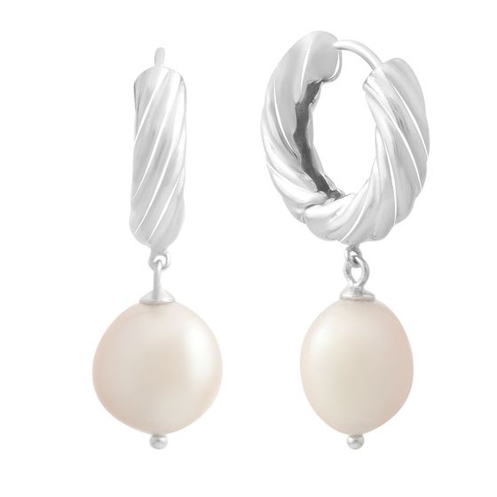Silver earrings with baroque pearls