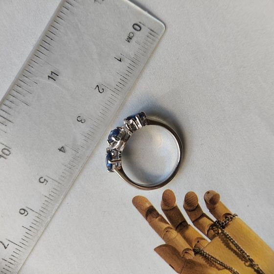 Silver ring with sapphire nano 1.05ct