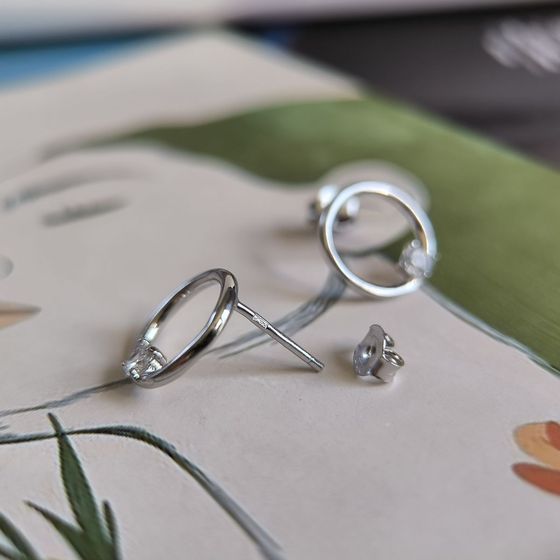 Silver Earrings with Fianites