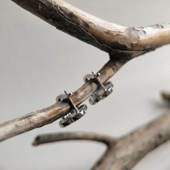 Серебряные серьги с фианитами 1.4ct