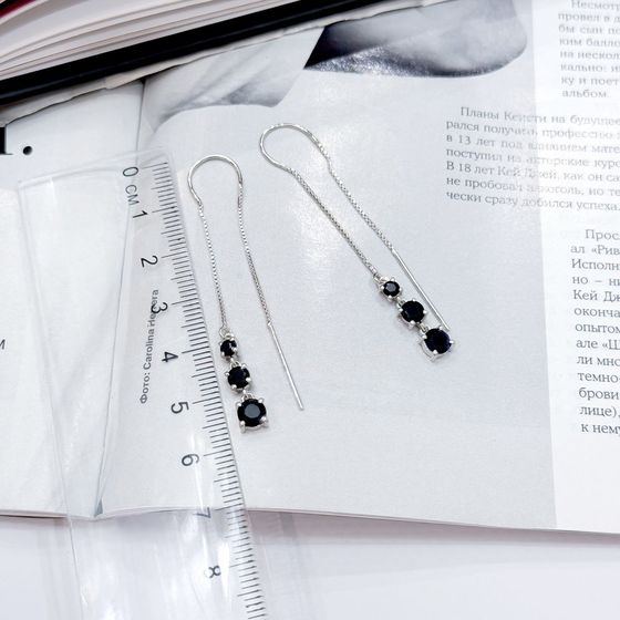 Срібні сережки з сапфіром 2.383ct