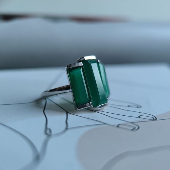 Серебряное кольцо с агатом 6.893ct