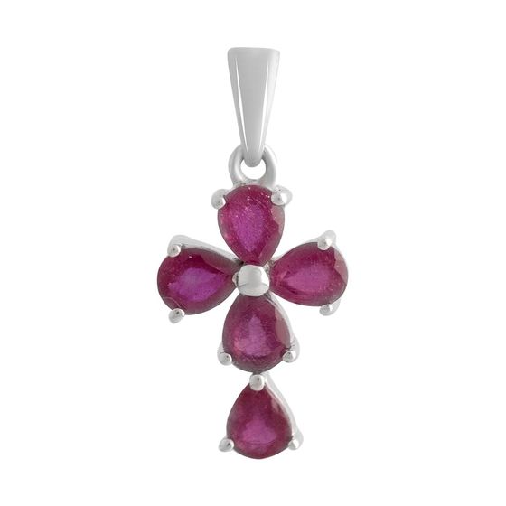 Срібний хрестик з рубіном 2.26ct