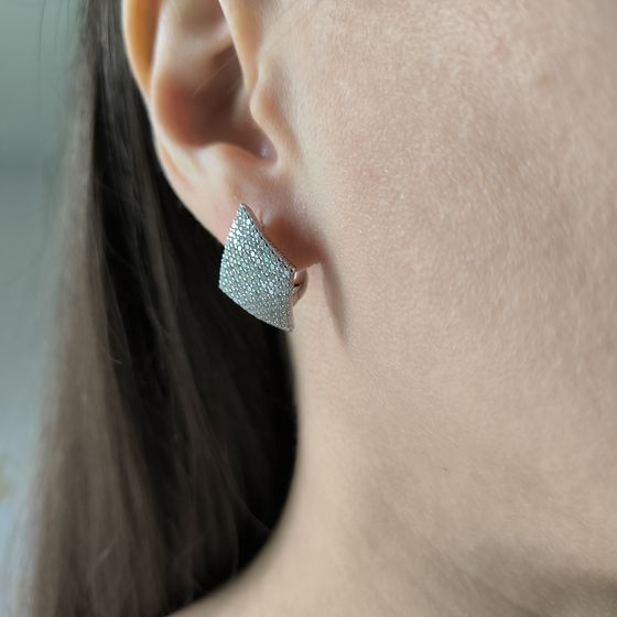 Silver Earrings with Fianites