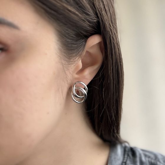 Silver earrings without stones
