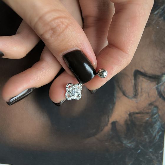 Серебряный пирсинг с фианитами