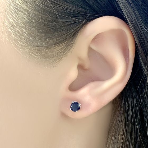 Серебряные серьги с сапфиром nano 0.7ct