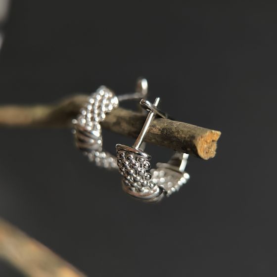 Silver earrings without stones