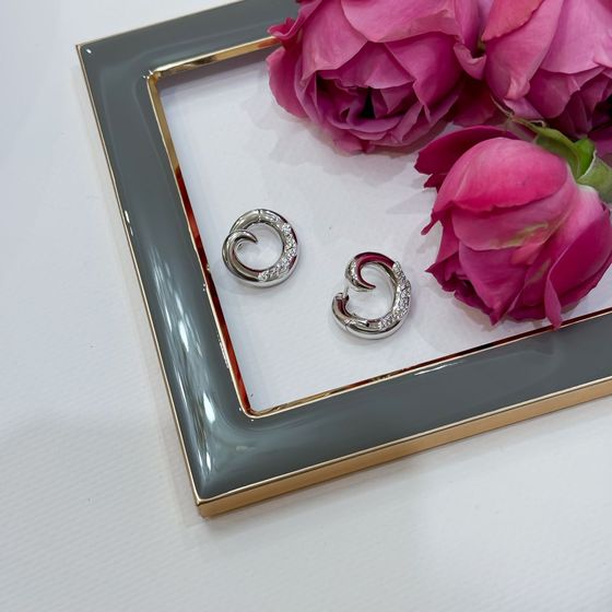 Silver Earrings with Fianites