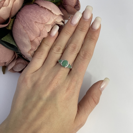 Серебряное кольцо с изумрудом 1.554ct