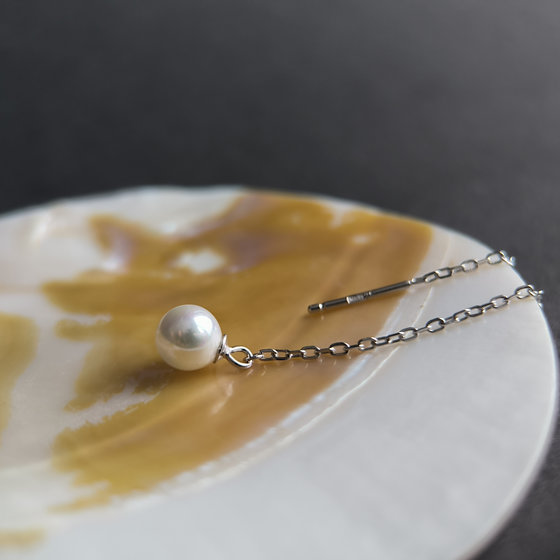 Серебряные серьги с жемчугом 2ct