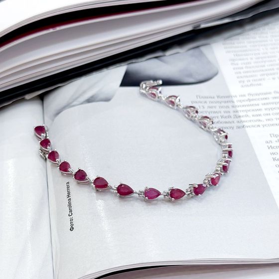 Серебряный браслет с рубином 10.543ct