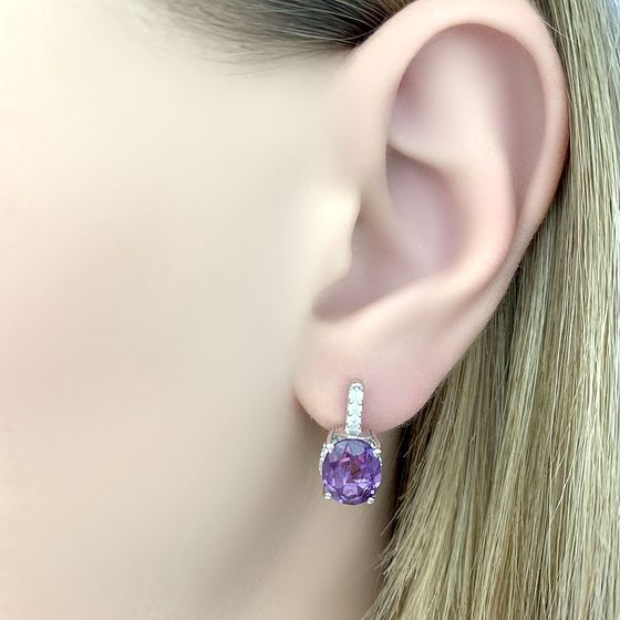 Серебряные серьги с александритом 5.056ct