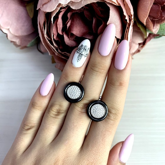 Silver earrings with ceramics