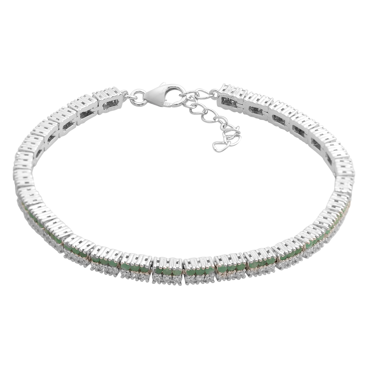 Серебряный браслет с изумрудом 4.122ct