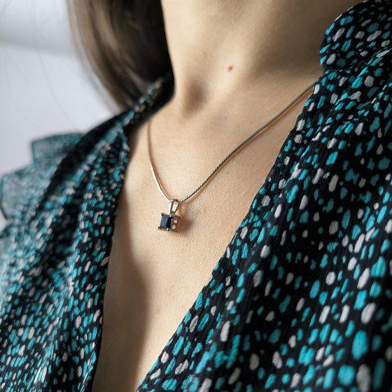 Серебряная подвеска с сапфиром 0.772ct