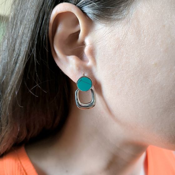 Silver earrings with turquoise