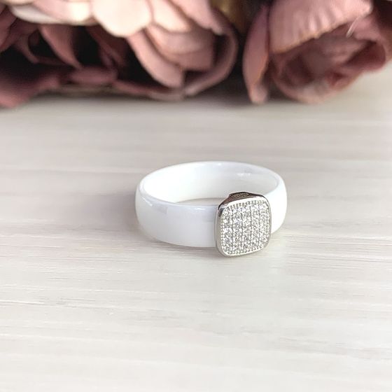 Silver ring with ceramics