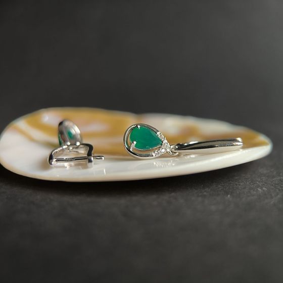 Серебряные серьги с агатом 1.327ct