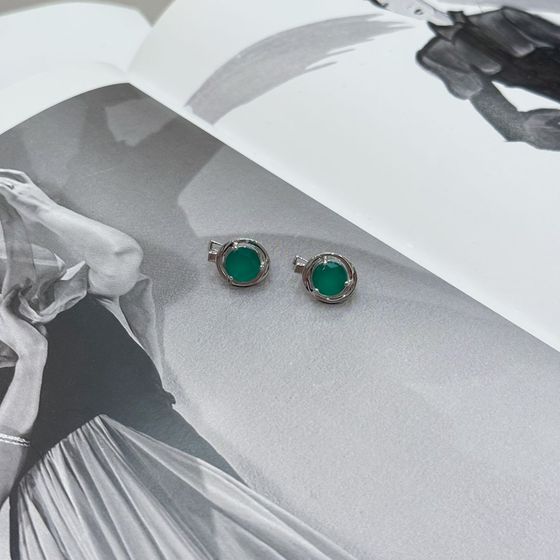 Серебряные серьги с агатом 3.575ct