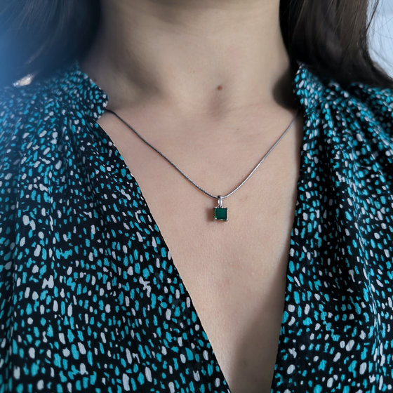 Серебряная подвеска с агатом 0.617ct