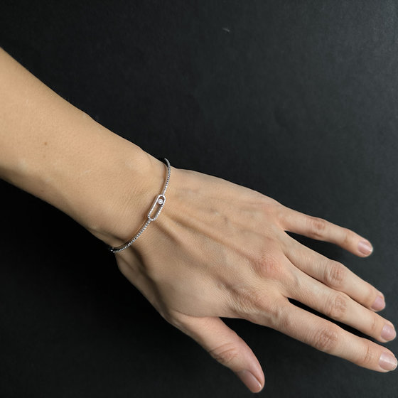 Серебряный браслет с фианитами