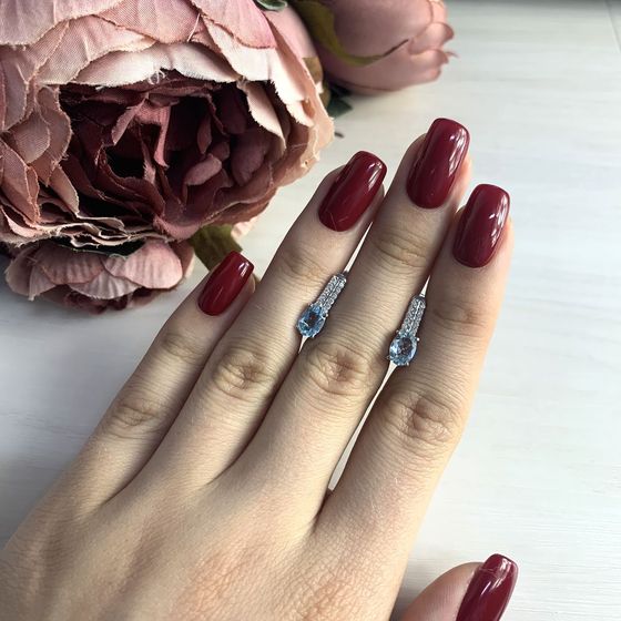 Серебряные серьги с топазом 2.117ct