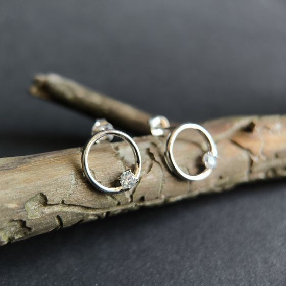 Silver Earrings with Fianites