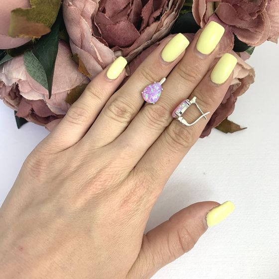 Серебряные серьги с опалом 2.747ct