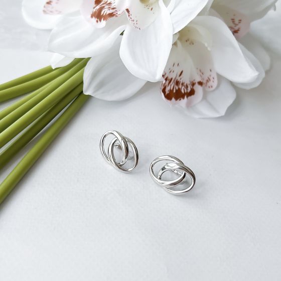 Silver earrings without stones