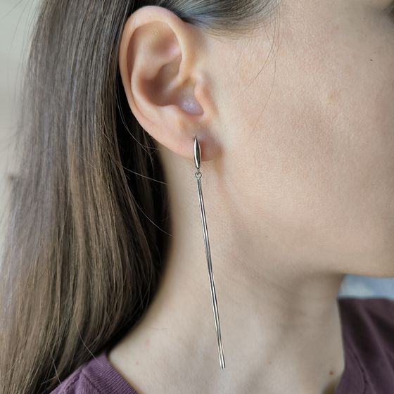 Silver earrings without stones