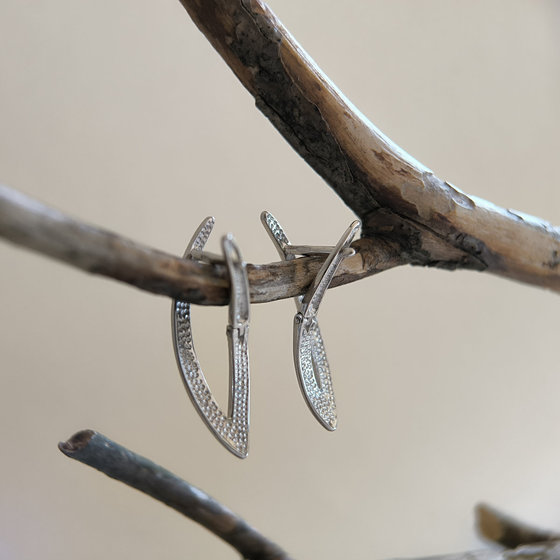 Silver earrings without stones