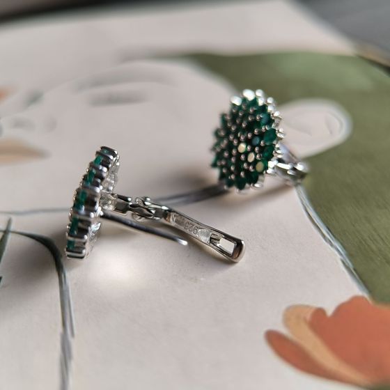 Серебряные серьги с агатом 1.86ct