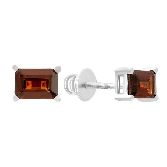 Срібні сережки з гранатом 2.444ct