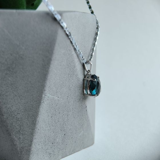 Серебряная подвеска с топазом Лондон Блю 3.2ct