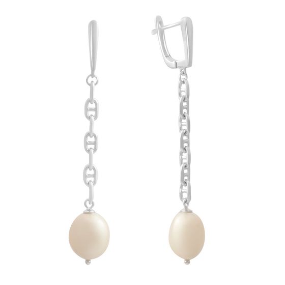 Silver earrings with baroque pearls