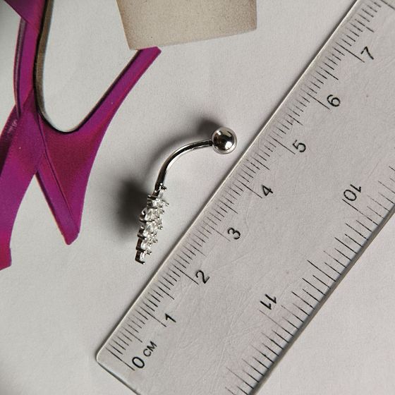 Серебряный пирсинг с фианитами