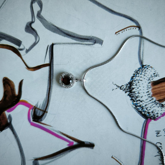 Серебряная подвеска с гранатом 1.233ct